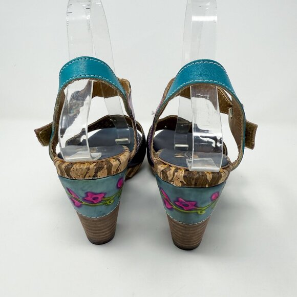 Spring Step Multicolor Leather High Heel Sandals Women's EU Size 39/US Size 8.5 - Picture 4 of 10